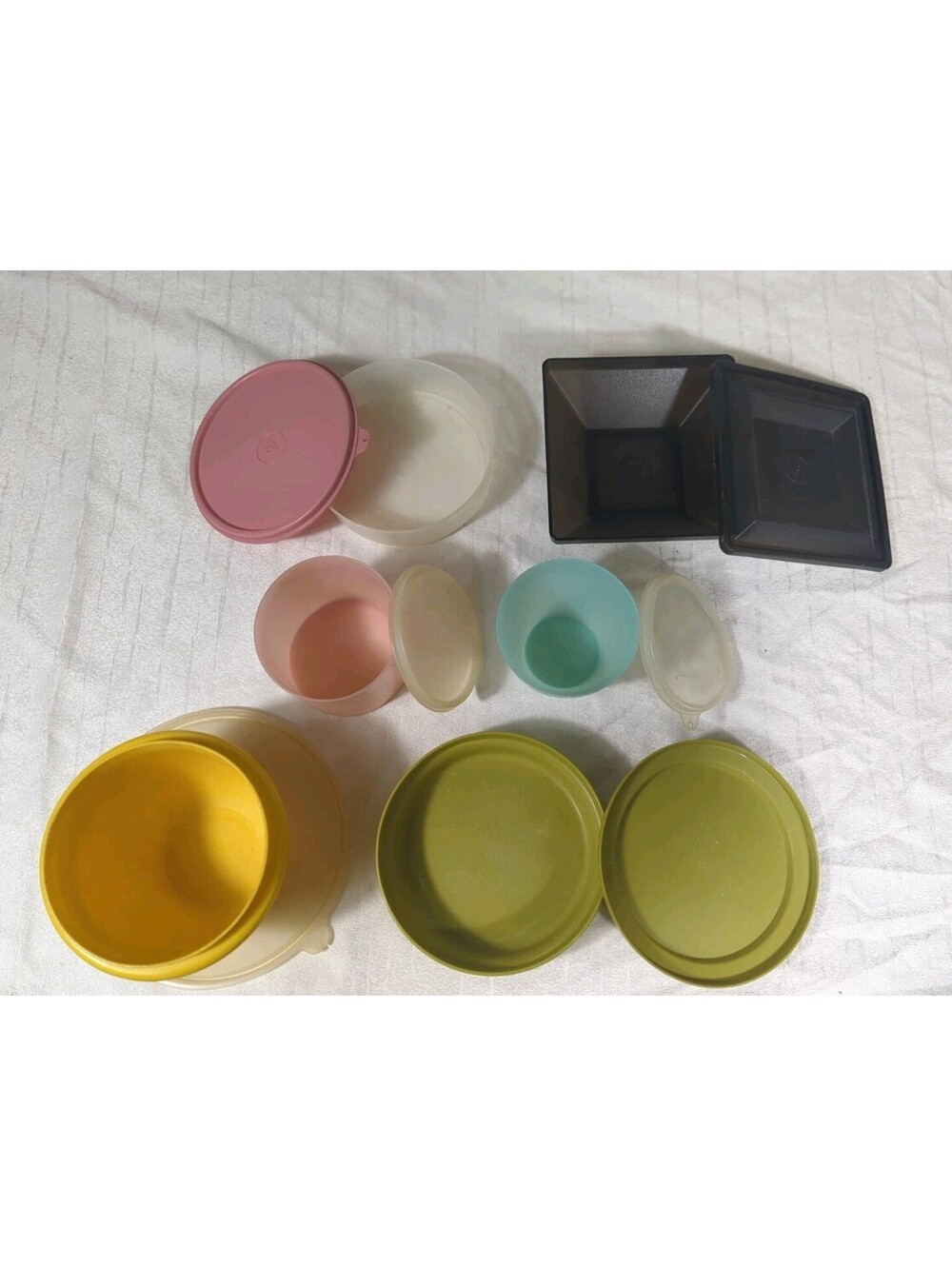 Lot of Vintage Tupperware 12 Pcs Midget Mini Bowls Canisters w/ Lids